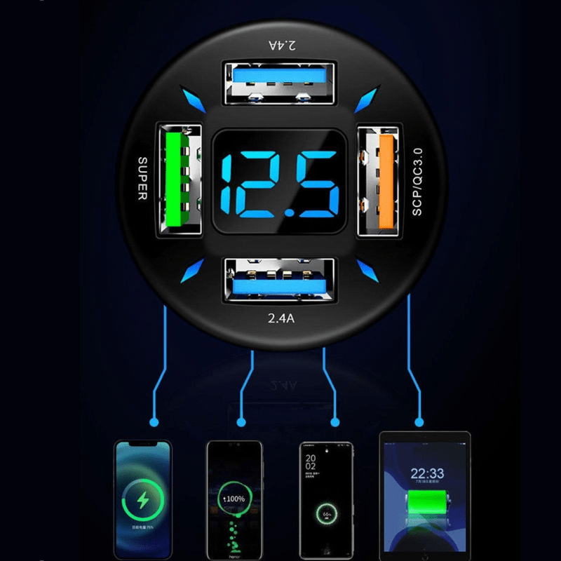 Car USB Super Charge 4 Port Adapter - autopump